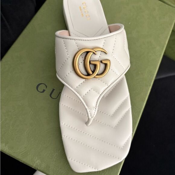 Brand new with box Gucci Women's Cream Sandals size 8 - Picture 1 of 4
